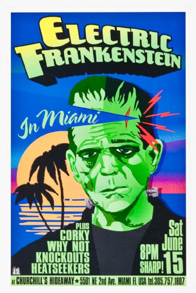 Electric Frankenstein at Churchills Hideaway Original Poster